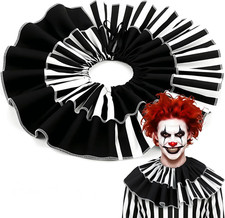 Clown Neck Ruffle Collar, Halloween Jester Neck Ruffle