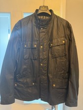 Belstaff Men's Trailmaster Waxed Cotton Jacket Dark Olive Green/black