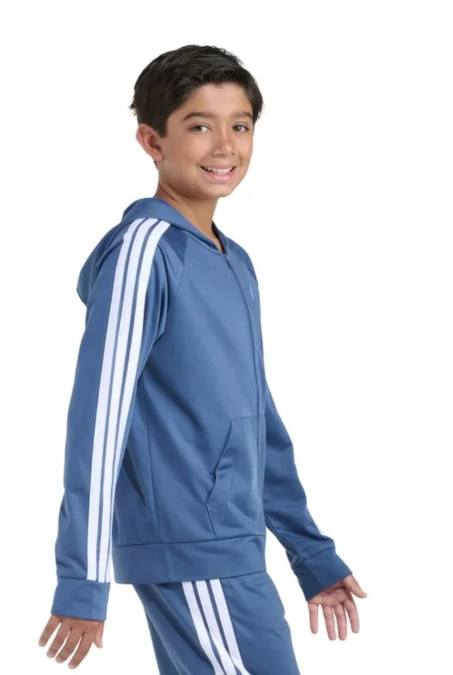 阿迪达斯运动服套装青少年 S M L XL蓝色黑色白色 3 条夹克外套 — 第 4/4 张图片