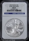 2010 $1 American Silver Eagle NGC MS 69 | Early Releases Uncirculated UNC BU