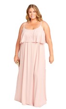 Show Me Your MuMu Caitlin Ruffle Maxi Dress Dusty Blush Crisp Size XL