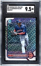 2022 Bowman Chrome Mega Box Refractor Eddinson Paulino SGC 9.5 Red Sox