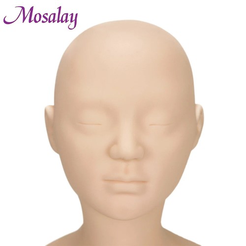 Big Half Body Soft Silicone Mannequin Head For Makeup Massage Practice Model - Picture 10 of 14