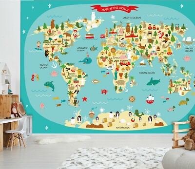 3D Ocean Map 11140 Wallpaper Mural Wall Print Wall Wallpaper Murals US Coco