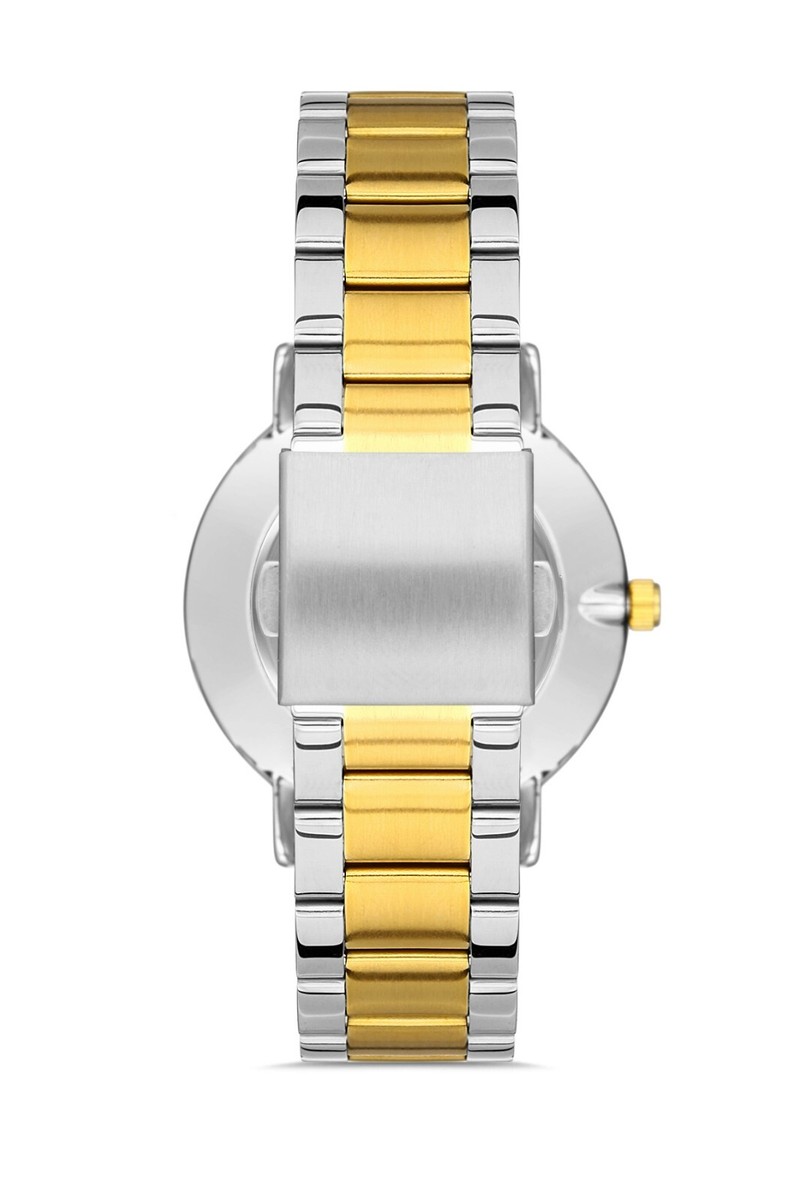 OMAX MEN'S WATCH SEIKO MVMT, 2 TONE BAND & BRONZE DIAL, S. STEEL