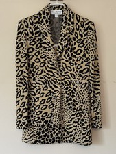 Vintage St John Knit Animal Print Jacket Size 8 By Marie Gray Leopard