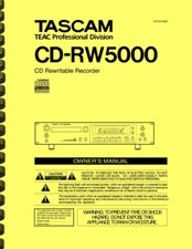 Tascam CD-RW5000 CD Rewritable Recorder OWNER'S MANUAL 