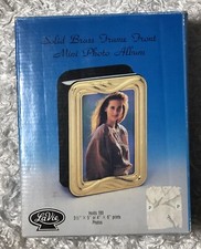 New Vintage La Vie Solid Brass Frame Front Mini Photo Album Holds 100 Pictures