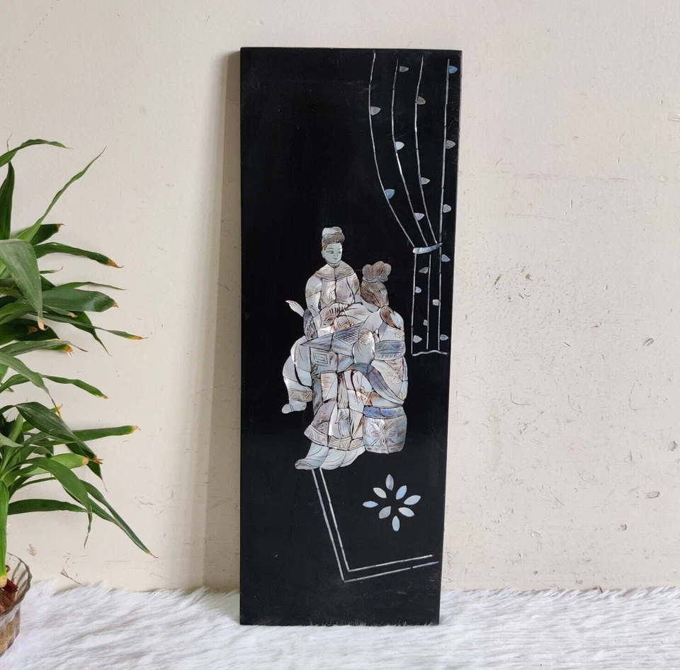 Антикварная настенная инкрустация перламутром японских художников Shibayama WN275 - Изображение 2 из 4