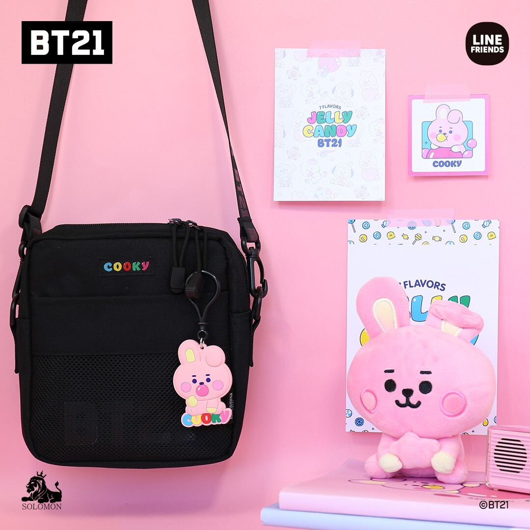 BT21 Line Friends Goods Mobile Bag Official Black Chimmy RJ Tata