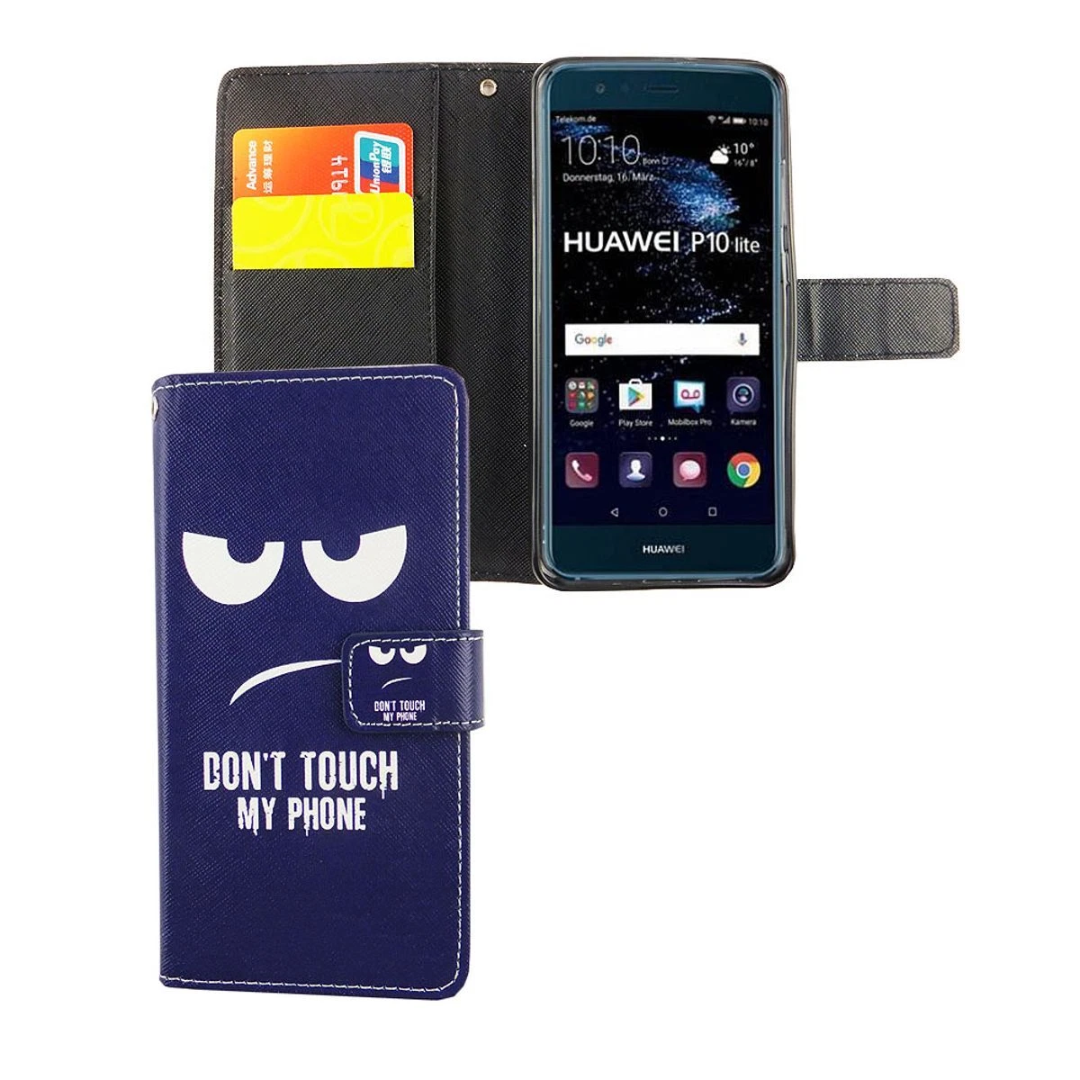 Custodia Magnetica Per Huawei P10 Con Bumper In Metallo E Retro In Vetro, Ricarica Wireless - 3