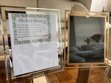 2 crystal glass picture frames 1 Silver frame 1 Gold one for 8X10 - New