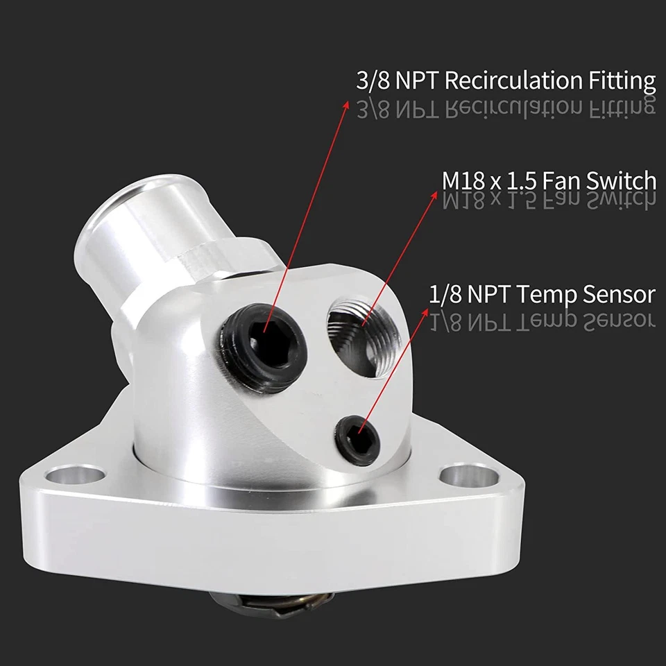 Carcasa de termostato de cuello giratorio para manguera de radiador serie k K20 K24 K-Swap Civic Foto 4 de 4