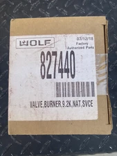 827440 Wolf Range Gas Burner Valve 9.2K NAT, Genuine OEM**NEW**