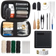 34 Pcs Shoe Repair Sewing Kit, Leather Working Tools Leather Sewing Sets for