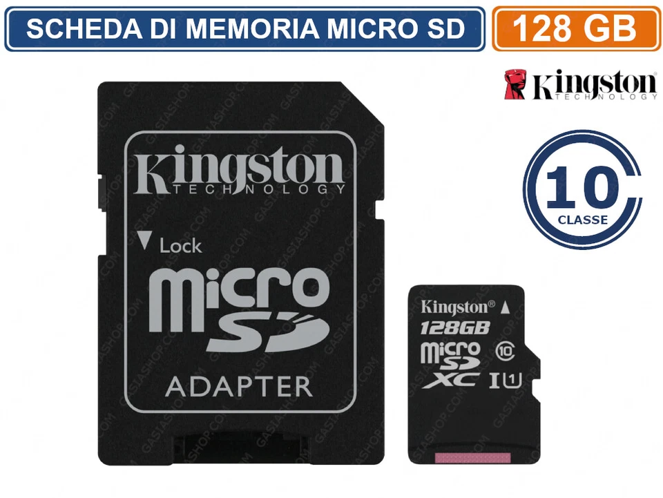 SCHEDA DI MEMORIA KINGSTON MEMORY CARD MICRO SD 128GB - UHS-I CLASSE 10 80MB/s - Immagine 2 di 2