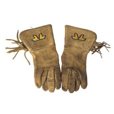 Antique Plains Native American Beaded Leather Gloves