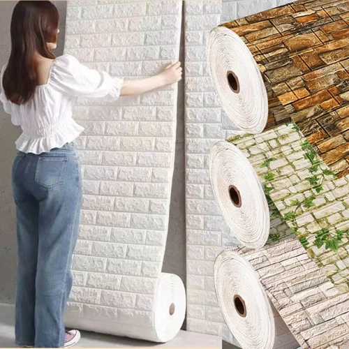 70Cm*10M 3D Brick Pattern Wall Sticker Self-Adhesive Panel Waterproof - Picture 3 of 55