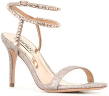 EXCELLENT 249 sz 8 Badgley Mischka Claudette Diamond Evening Heel ROSEGOLD