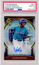 LAZARO MONTES 2023 Bowman INVICTA AUTO SP 01/99 PSA 8 Near Mint Mariners Card