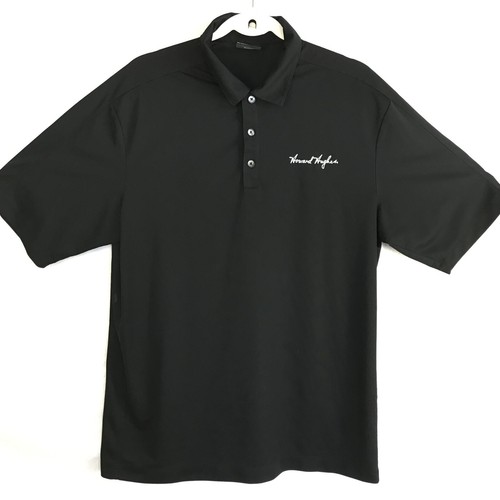 Nike Golf Polo Shirt Men Size Large Black Howard Hughes Button Accent Activewear eBay