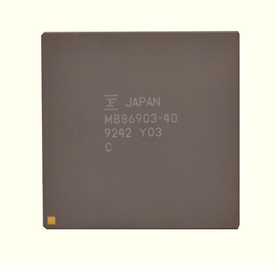 Vintage Fujitsu CPU MB86903-40 gold and ceramic