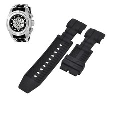 Bolt 21808 26mm Black Rubber Watch Strap For Invicta