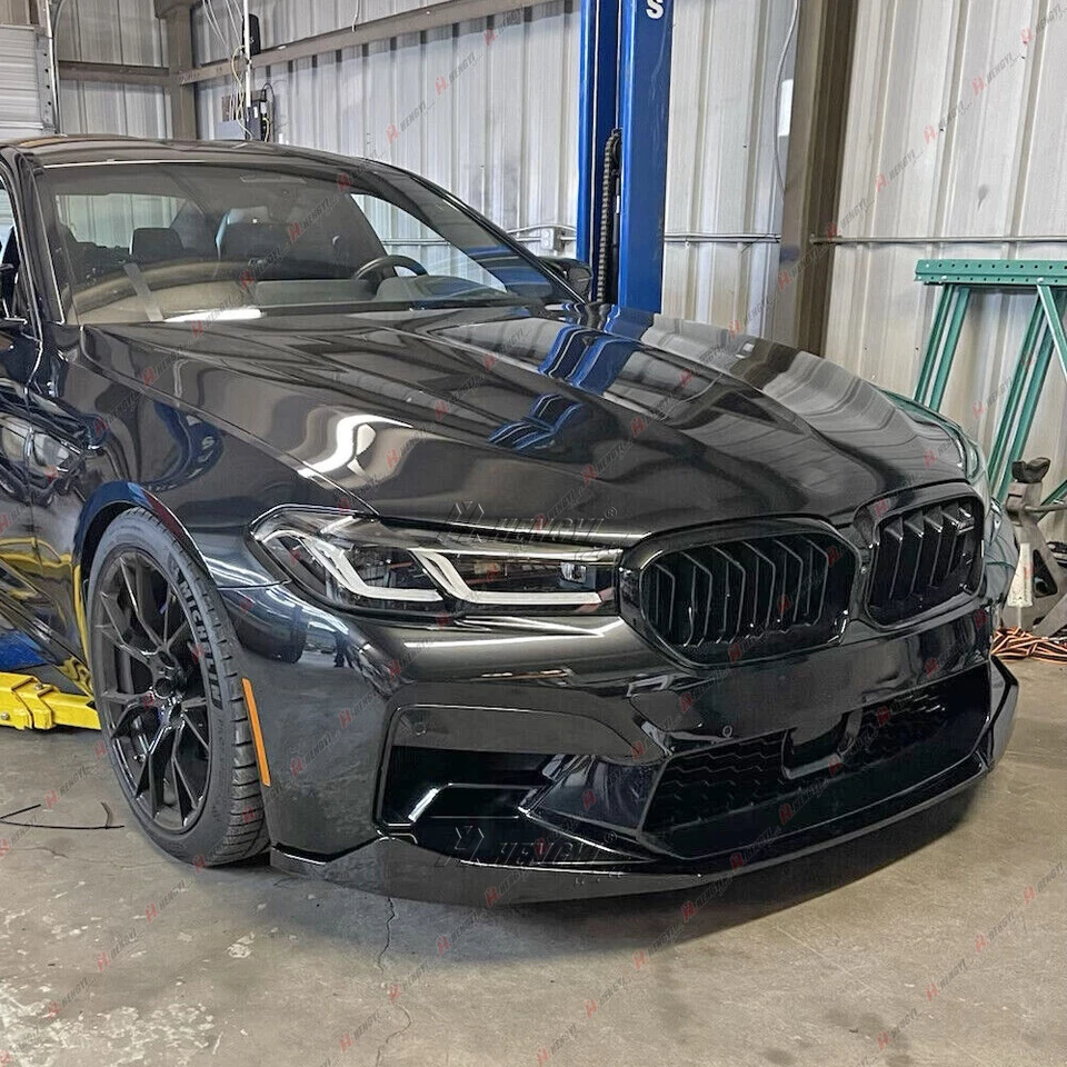 Performance Style Gloss Black Front Bumper Lip Kit For 2021-2024 BMW F90 M5 LCI - Image 3 of 4