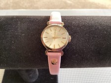Radley Ladies Watch Vintage Look Champagne Gold Pink Leather Strap
