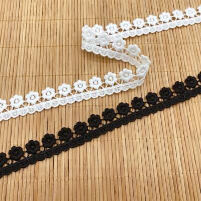Narrow Flowers Lace Trim Delicate Milk Silk Fiber Lace Trim