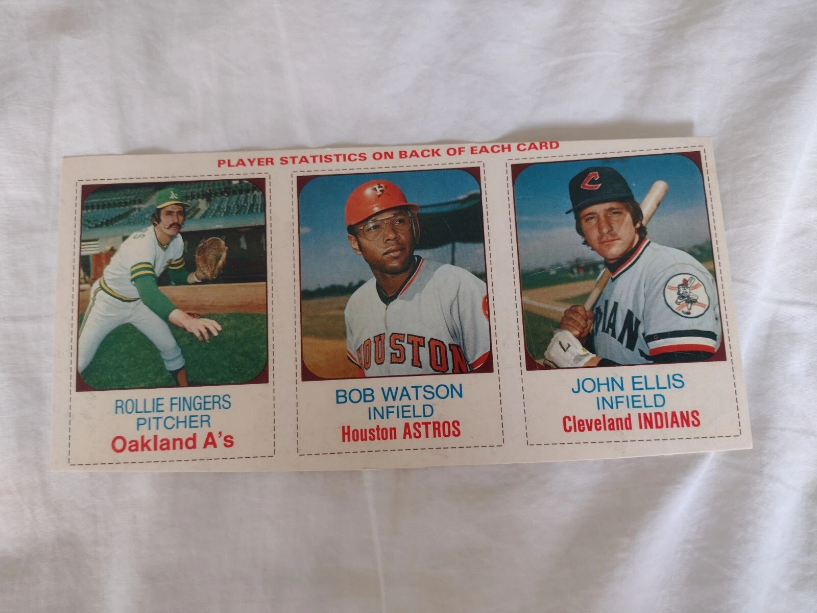 1975 Hostess 3 Card Panel - 52-54 Rollie Fingers Bob Watson John Ellis