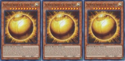 * 3X THE WINGED DRAGON OF RA - SPHERE MODE 3X * SUPER RARE SET RA01-EN007 YUGIOH