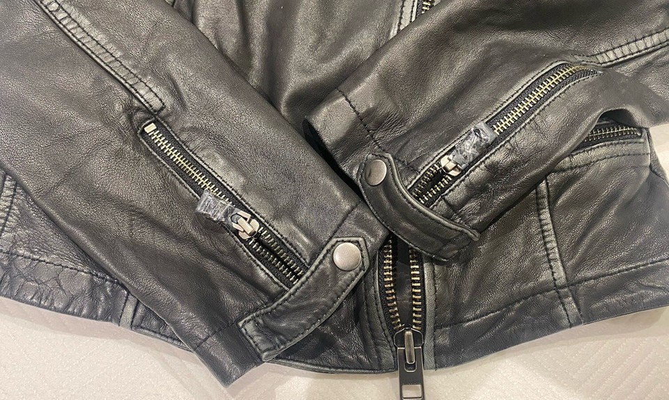 All Saints Cargo Leather Jacket Womens Size UK 8 eBay