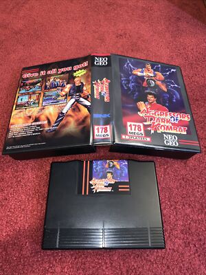 AUTHENTIC Aggressors of Dark Kombat Neo Geo AES w/Case & Cartridge-BOARD PICS!
