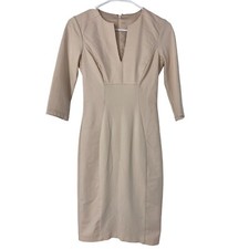 Women’s Ted Baker London Empire Sheath Notch Neck Blush Dress XS 5278