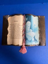 1980’s ? Papier  Mache Open Book With Poem & Victorian Scene