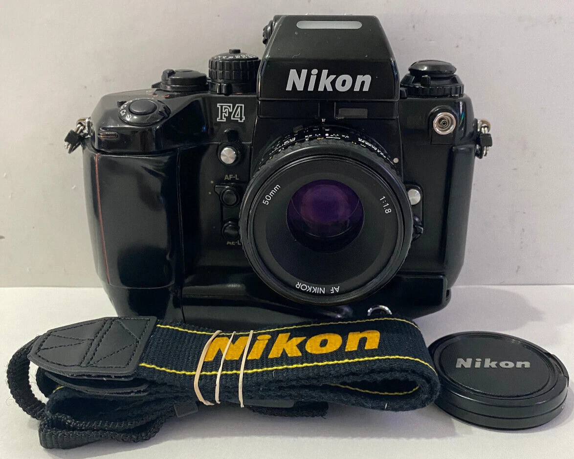 Nikon F4S 35mm SLR Film Camera w/Nikon MB-21 Battery Grip & 50mm f/1.8 Lens
