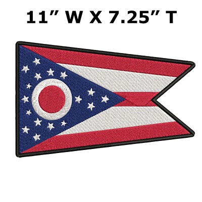 OHIO STATE FLAG embroidered iron-on PATCH EMBLEM SYMBOL