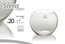 VASO A SFERA IN VETRO TRASPARENTE 20*17 CM DECORATIVO ARREDO CASA GEG-828645