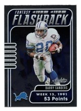 2020 Panini Absolute Football Fantasy Flashback Barry Sanders Insert Card