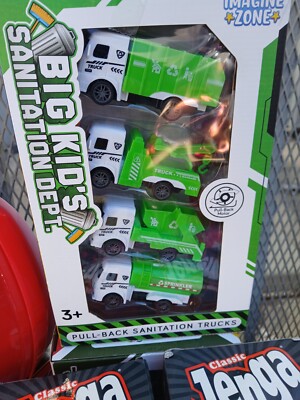 Kids 3+ big kid's sanitation trucks box 16 pieces set box