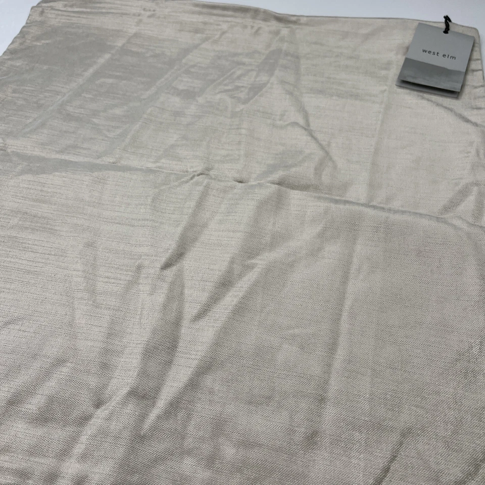 West Elm Luster Velvet Natural Sand Stone Light Beige Pillow Cover NWT 20x20 - Image 2 of 4