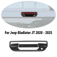 For Jeep Gladiator JT 20-25 Carbon Tailgate Door Handle Bowl Decor Cover Trim 2P