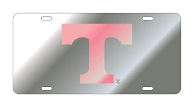 UT Tennessee Vols Silver-Pink Mirrored License Plate / Car Tag 
