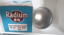 Osram Radium Lampa fotograficzna RV113, Vintage 500Watt, E27, w dobrym stanie, w pudełku.