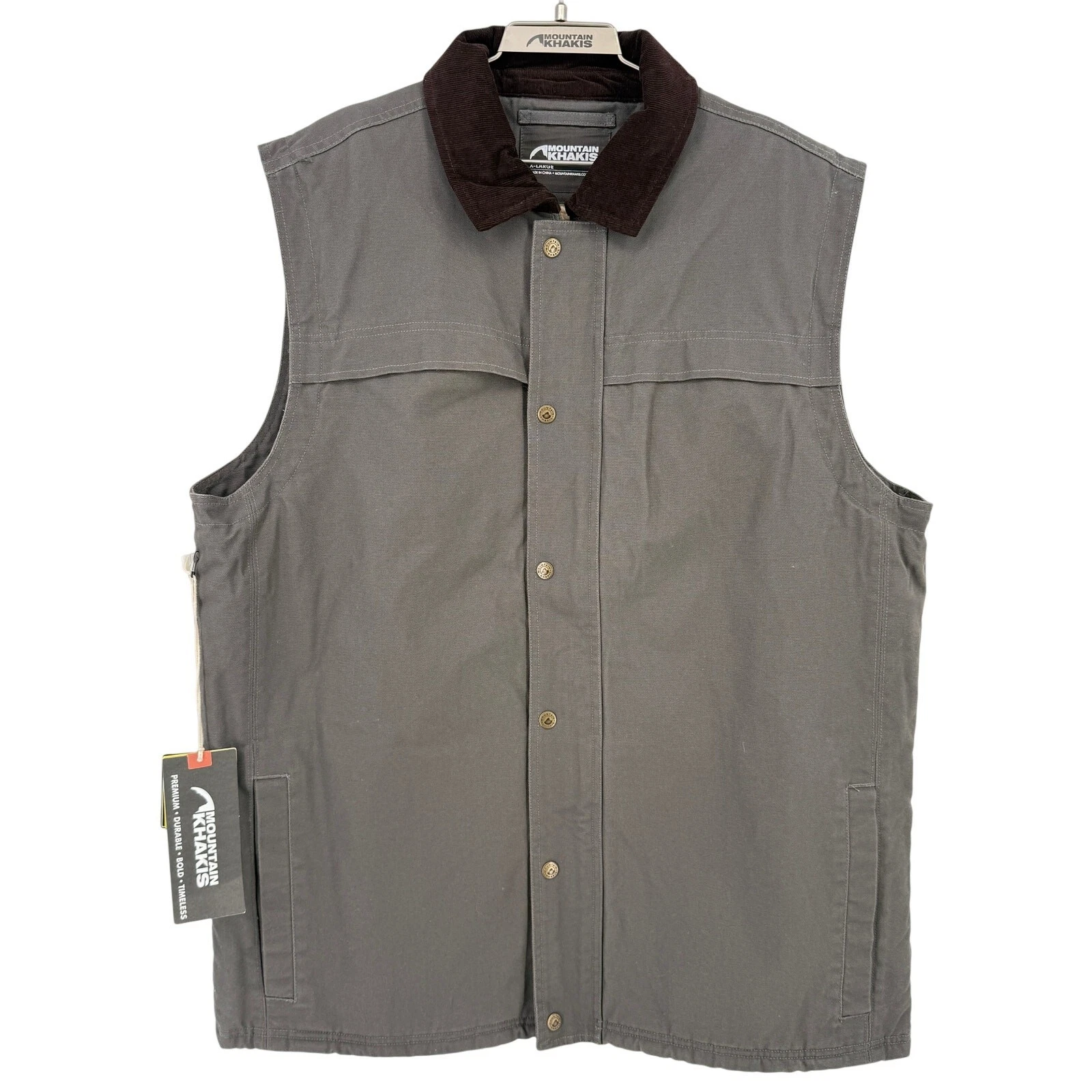 Mountain Khakis Sullivan Ranch Vest Sz M Jackson Grey Sherpa Lined Wax Canvas