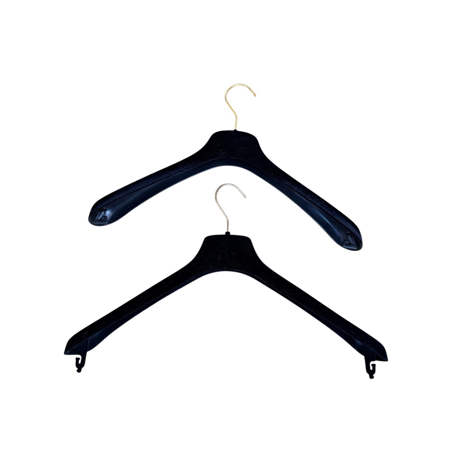 Chanel Black Velvet Hangers Set of 2 Gold CC Logo Jacket & Dress Hangers thumbnail 5