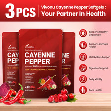 VivoNu Cayenne Pepper Softgels Supplement - 1...