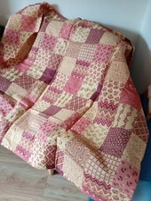 Vintage 62"w X 47"d Patchwork Retro Curtains Floral Ditsy Yellow Pink Cottage 