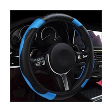 Car Steering Wheel Cover, 15 Inch Leather Breathable Auto Steering Wheel Prot...